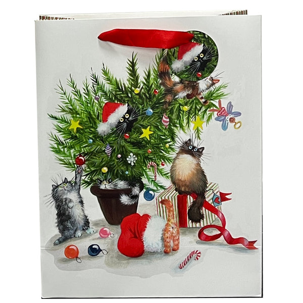 Gift Bag Large - Kim Haskins Christmas Cats XGBAG109A-0