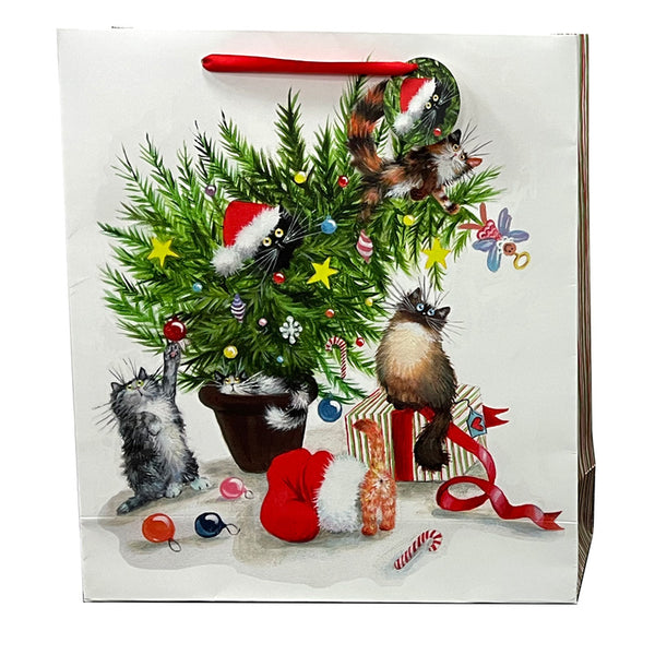 Gift Bag Extra Large - Kim Haskins Christmas Cats XGBAG109X-0