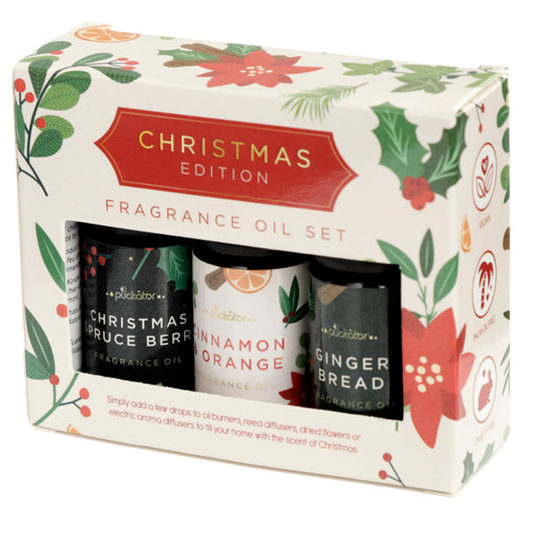 Set of 3 Eden Christmas Fragrance Oils - Mulled Wine, Nutmeg & Vanilla, Frankincense & Myrrh XOILP28-0