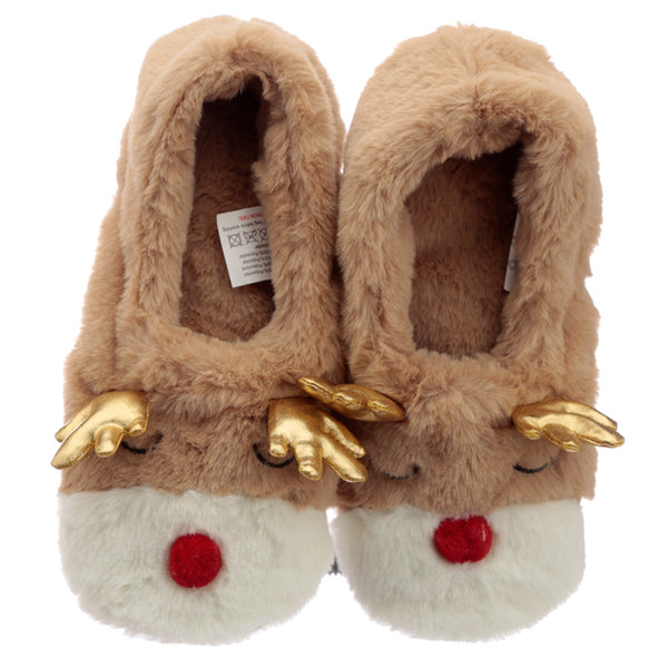 Christmas Reindeer Microwavable Heat Wheat Pack Slippers XSLIP25-0