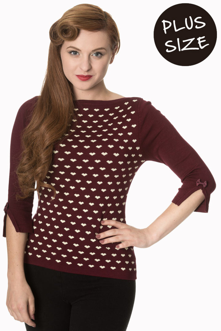 Banned Apparel - Charming Heart Knit Top - Egg n Chips London