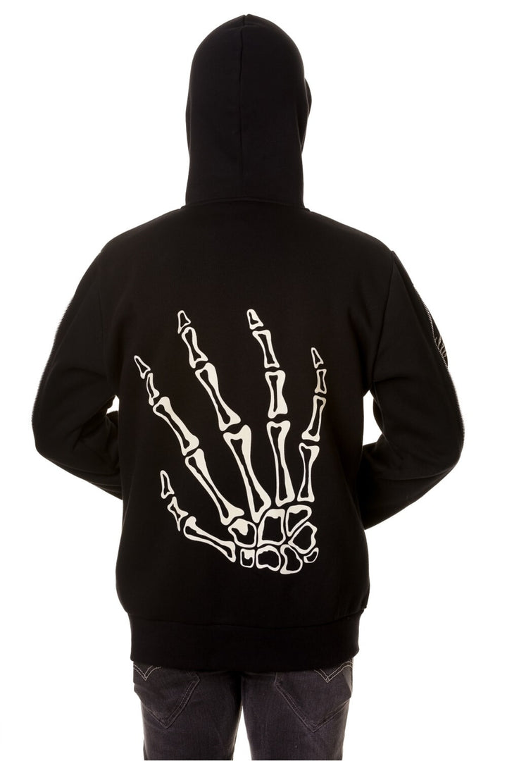 Banned Apparel - Black Skeleton Hands Hoodie - Egg n Chips London