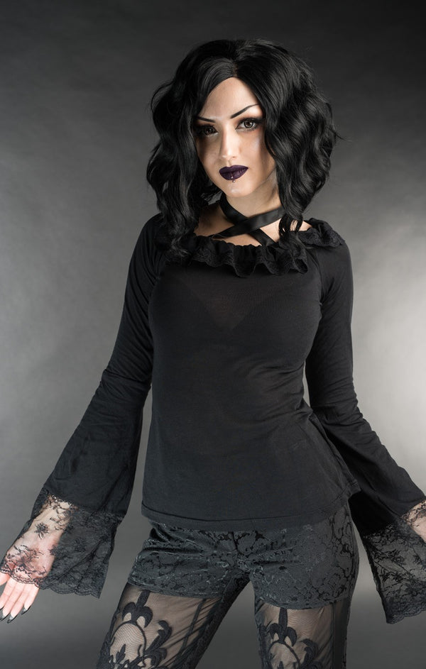 Dracula Clothing - Gothic Black Steampunk Top