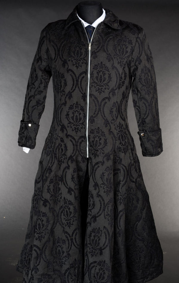 Dracula Clothing - Gothic Fleece Lining Steampunk Brocade Hellsing Coat