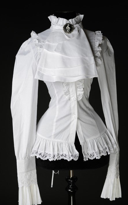 Dracula Clothing - Gothic White Ruffle Steampunk Blouse
