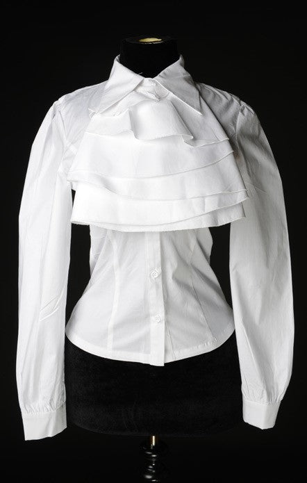 Dracula Clothing - Gothic White Cotton Steampunk Marquess Blouse