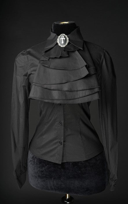 Dracula Clothing - Gothic Black Cotton Marquess Steampunk Blouse