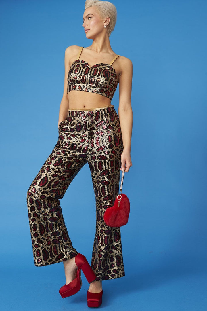 Pink Bamboo Sequin Trousers-2