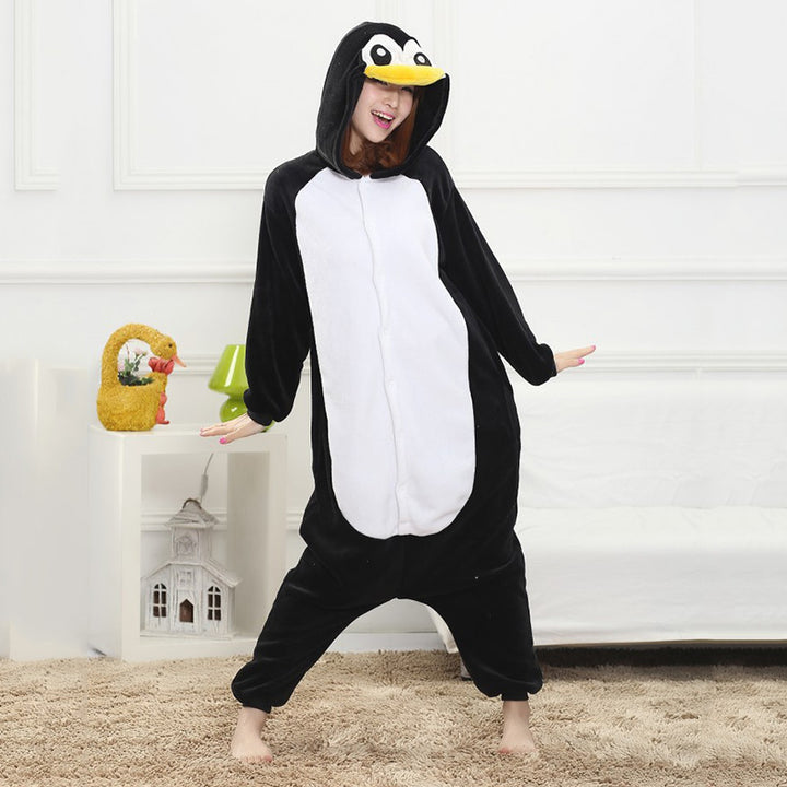 Mengshufen - Penguin Animal Style Flannel Jumpsuit Pyjamas - Egg n Chips London