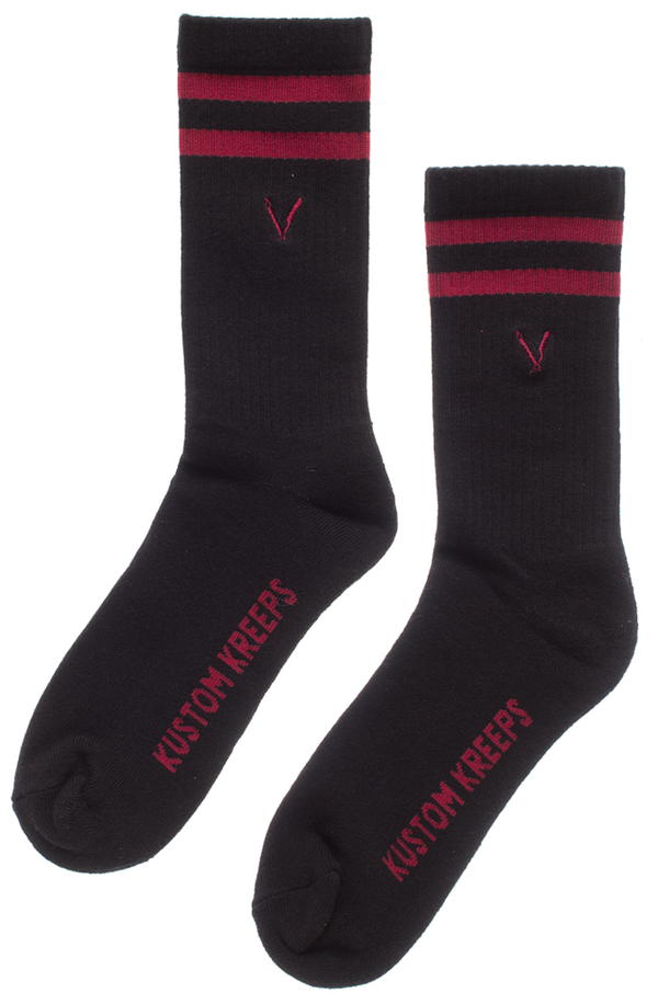 Kustom Kreeps -  Rockabilly Straight Razor Embroidered Guys Socks