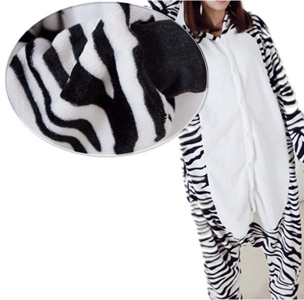 Mengshufen - Zebra Animal Style Flannel Jumpsuit Pyjamas - Egg n Chips London